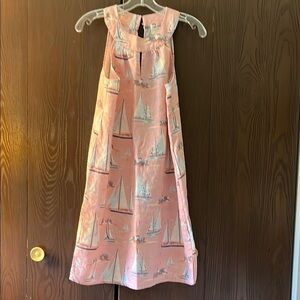 St. Tropez sleeveless 100% linen light pink sundress with sailboats. Size Small.